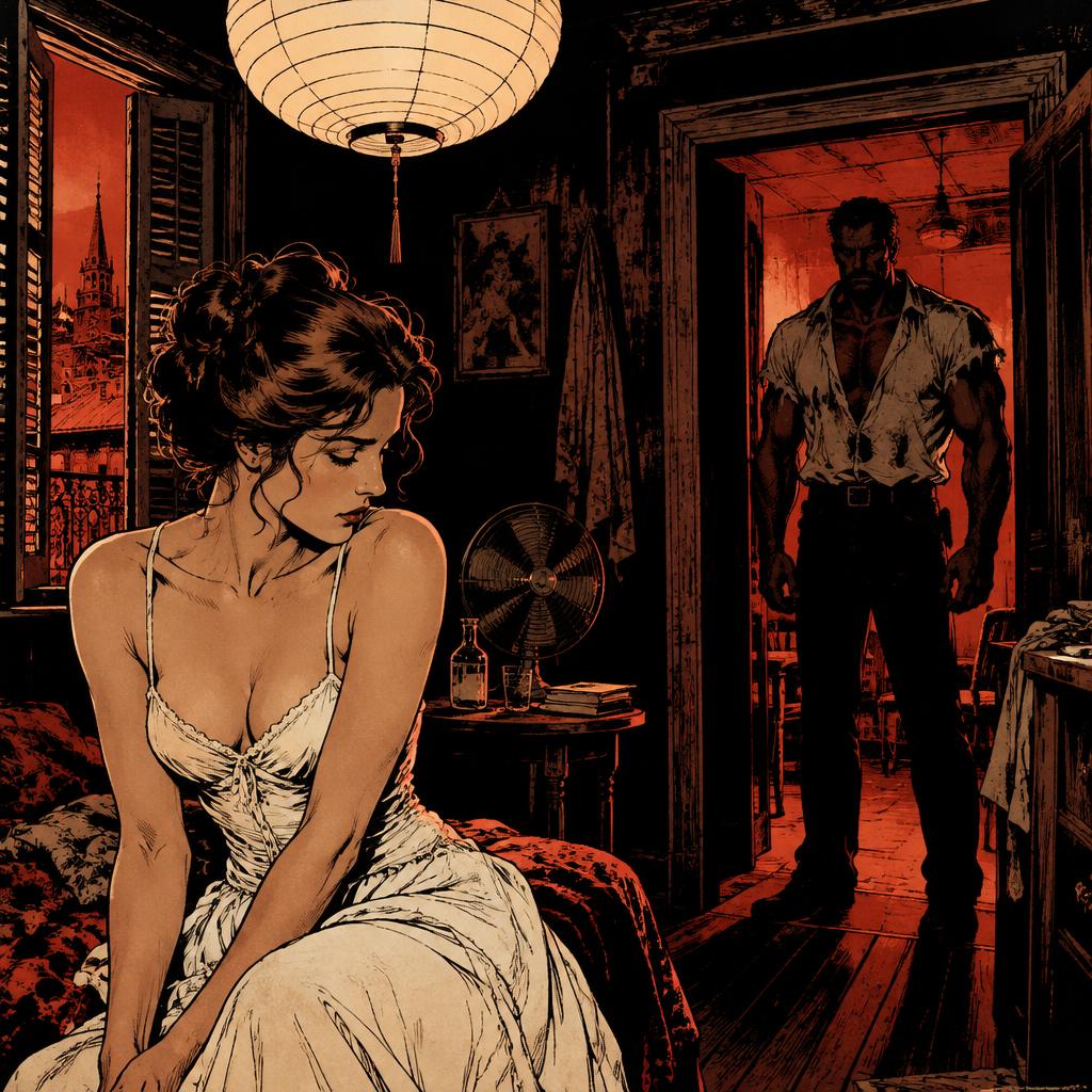 Illustrated scene for Tennessee Williams